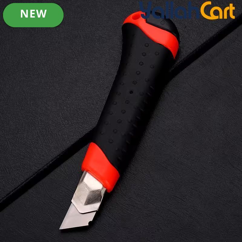 MOMENT 3-in-1 Utility Knife (Red/Black) – 18mm Stainless Steel Thickened Cutting Tool with Retractable Handle