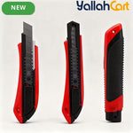 MOMENT 3-in-1 Utility Knife (Red/Black) – 18mm Stainless Steel Thickened Cutting Tool with Retractable Handle