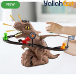 Green Dinosaur Race Track Toy with Lights – Climbing Stair Game & T-Rex Roller Coaster Set (30 cm)