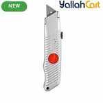 18mm Heavy Duty Utility Knife - Silver, Retractable Snap-Off Blade, Metal Body Cutter, Detachable Trapezoid Blade, Manual Box Cutter for Cardboard, Packaging, Paper, Plastic, DIY, Office & Warehouse Use