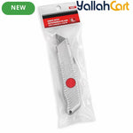 18mm Heavy Duty Utility Knife - Silver, Retractable Snap-Off Blade, Metal Body Cutter, Detachable Trapezoid Blade, Manual Box Cutter for Cardboard, Packaging, Paper, Plastic, DIY, Office & Warehouse Use
