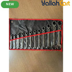 12pcs Reversible Wrench Set - Silver, 8MM-19MM Compound Wrench Set, Aluminum Alloy Hand Tool Set, Reversible Double-Ended Wrenches, Multi-Size Mechanical Repair Tools for Home, Workshop & Automotive Use