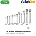 12pcs Reversible Wrench Set - Silver, 8MM-19MM Compound Wrench Set, Aluminum Alloy Hand Tool Set, Reversible Double-Ended Wrenches, Multi-Size Mechanical Repair Tools for Home, Workshop & Automotive Use