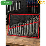12pcs Reversible Wrench Set - Silver, 8MM-19MM Compound Wrench Set, Aluminum Alloy Hand Tool Set, Reversible Double-Ended Wrenches, Multi-Size Mechanical Repair Tools for Home, Workshop & Automotive Use