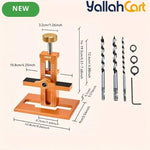 Cabinet Door Installation Tool - Silver & Orange, Upgraded Height Version, Detachable Base, Adjustable Cabinet Positioning Tool, Aluminum Alloy Installation Aid, Includes 3 Drill Bits, Carpentry & Home Renovation Tool