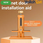 Cabinet Door Installation Tool - Silver & Orange, Upgraded Height Version, Detachable Base, Adjustable Cabinet Positioning Tool, Aluminum Alloy Installation Aid, Includes 3 Drill Bits, Carpentry & Home Renovation Tool