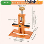 Cabinet Door Installation Tool - Silver & Orange, Upgraded Height Version, Detachable Base, Adjustable Cabinet Positioning Tool, Aluminum Alloy Installation Aid, Includes 3 Drill Bits, Carpentry & Home Renovation Tool