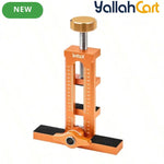 Cabinet Door Installation Tool - Silver & Orange, Upgraded Height Version, Detachable Base, Adjustable Cabinet Positioning Tool, Aluminum Alloy Installation Aid, Includes 3 Drill Bits, Carpentry & Home Renovation Tool