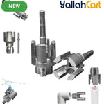 Pipe Thread Cutting Tool - Gray, Electric Drill Compatible PVC Pipe Threader Kit, 1/2" & 3/4" Pipe Thread Maker, Dual Internal & External Threading Tool for PPR, PVC & MPP Garden Water Pipes