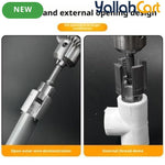 Pipe Thread Cutting Tool - Gray, Electric Drill Compatible PVC Pipe Threader Kit, 1/2" & 3/4" Pipe Thread Maker, Dual Internal & External Threading Tool for PPR, PVC & MPP Garden Water Pipes