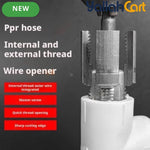 Pipe Thread Cutting Tool - Gray, Electric Drill Compatible PVC Pipe Threader Kit, 1/2" & 3/4" Pipe Thread Maker, Dual Internal & External Threading Tool for PPR, PVC & MPP Garden Water Pipes