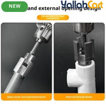 Pipe Thread Cutting Tool - Gray, Electric Drill Compatible PVC Pipe Threader Kit, 1/2" & 3/4" Pipe Thread Maker, Dual Internal & External Threading Tool for PPR, PVC & MPP Garden Water Pipes