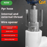 Pipe Thread Cutting Tool - Gray, Electric Drill Compatible PVC Pipe Threader Kit, 1/2" & 3/4" Pipe Thread Maker, Dual Internal & External Threading Tool for PPR, PVC & MPP Garden Water Pipes