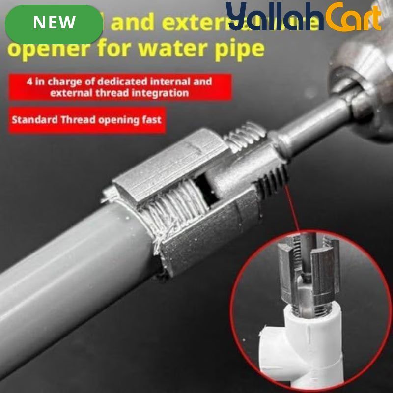 Pipe Thread Cutting Tool - Gray, Electric Drill Compatible PVC Pipe Threader Kit, 1/2" & 3/4" Pipe Thread Maker, Dual Internal & External Threading Tool for PPR, PVC & MPP Garden Water Pipes
