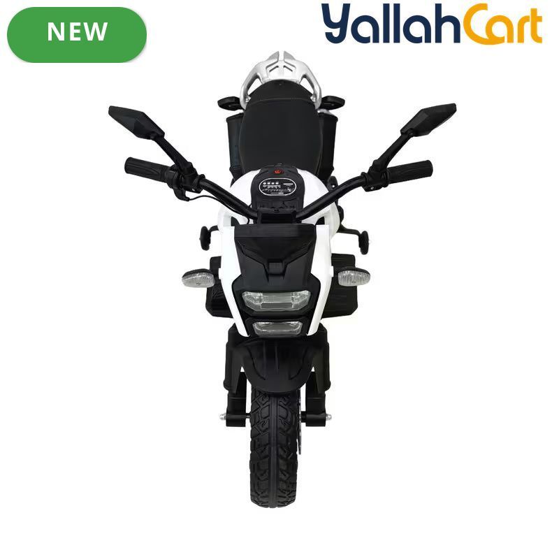 VLRA BIKE Electric Toy Motorcycle for Kids - White Battery Powered Ride-On Motorcycle with Training Wheels, Electric Drive, Kids Riding Toy for Ages 3-6, Outdoor Play Vehicle