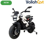 VLRA BIKE Electric Toy Motorcycle for Kids - White Battery Powered Ride-On Motorcycle with Training Wheels, Electric Drive, Kids Riding Toy for Ages 3-6, Outdoor Play Vehicle