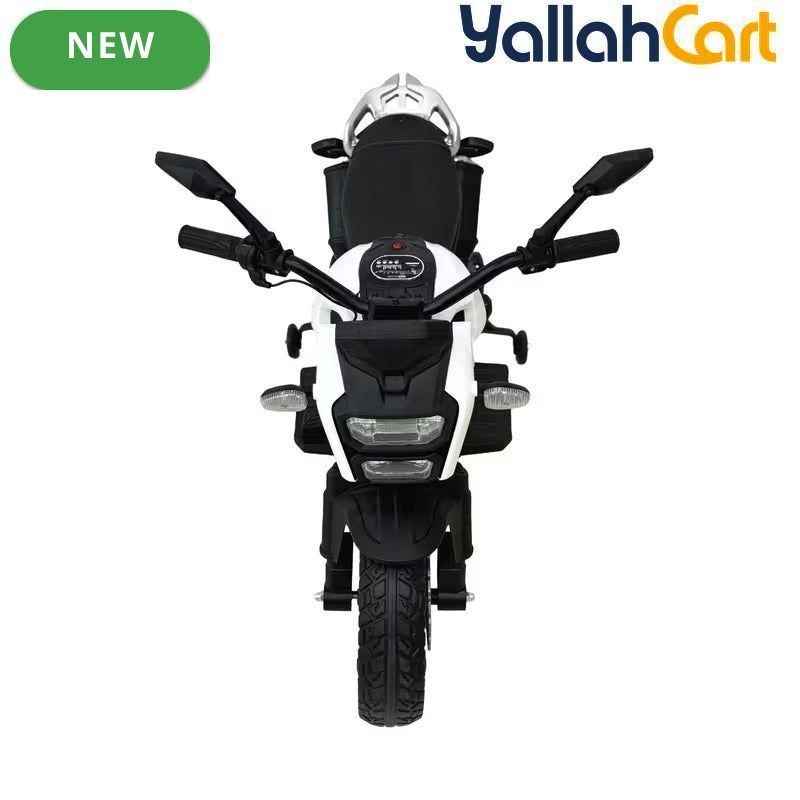 VLRA BIKE Electric Toy Motorcycle for Kids - White Battery Powered Ride-On Motorcycle with Training Wheels, Electric Drive, Kids Riding Toy for Ages 3-6, Outdoor Play Vehicle