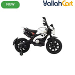 VLRA BIKE Electric Toy Motorcycle for Kids - White Battery Powered Ride-On Motorcycle with Training Wheels, Electric Drive, Kids Riding Toy for Ages 3-6, Outdoor Play Vehicle