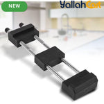 Sharpening Stone Holder - Black & Silver, Adjustable Non-Slip Chrome-Plated Iron Base, Universal Fit Knife Sharpening Stone Clamp, Kitchen Cutlery & Glass Tile Chamfering Tool