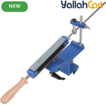 Fixed Angle Knife Sharpener - Blue & Silver, Professional 15 Degree Sharpening System with Speed Clip, 6 Sharpening Stones, Adjustable Knife Sharpening Kit for Home & Kitchen Use
