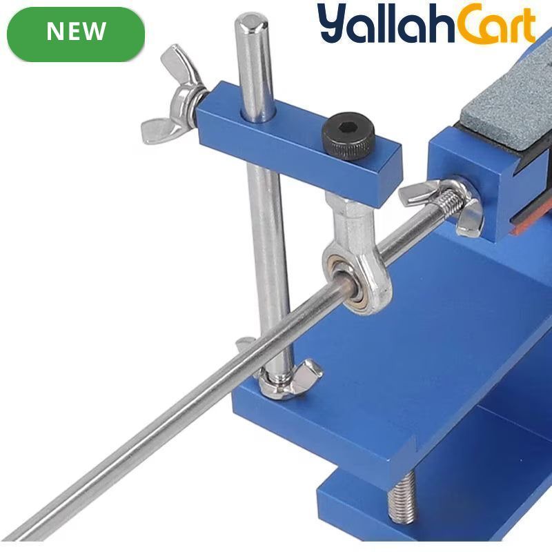 Fixed Angle Knife Sharpener - Blue & Silver, Professional 15 Degree Sharpening System with Speed Clip, 6 Sharpening Stones, Adjustable Knife Sharpening Kit for Home & Kitchen Use