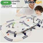 Double-Layer Electric Train Track Set - Multicolor DIY Assembly High-Speed Rail Toy, Educational Building Block Train Set for Kids, Electric Track Car Playset, Creative Construction & Racing Toy