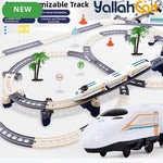 Double-Layer Electric Train Track Set - Multicolor DIY Assembly High-Speed Rail Toy, Educational Building Block Train Set for Kids, Electric Track Car Playset, Creative Construction & Racing Toy
