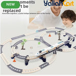 Double-Layer Electric Train Track Set - Multicolor DIY Assembly High-Speed Rail Toy, Educational Building Block Train Set for Kids, Electric Track Car Playset, Creative Construction & Racing Toy