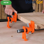 2-Pack Pipe Clamp Fixture - Orange & Black, 2Cm Pipe Woodworking Clamps, Heavy-Duty Cast Iron Construction, 5.4Cm Clamping Face, 6Cm High Stand, Adjustable Pipe Clamps for DIY Woodworking Projects