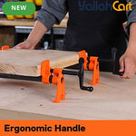 2-Pack Pipe Clamp Fixture - Orange & Black, 2Cm Pipe Woodworking Clamps, Heavy-Duty Cast Iron Construction, 5.4Cm Clamping Face, 6Cm High Stand, Adjustable Pipe Clamps for DIY Woodworking Projects