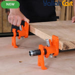 2-Pack Pipe Clamp Fixture - Orange & Black, 2Cm Pipe Woodworking Clamps, Heavy-Duty Cast Iron Construction, 5.4Cm Clamping Face, 6Cm High Stand, Adjustable Pipe Clamps for DIY Woodworking Projects