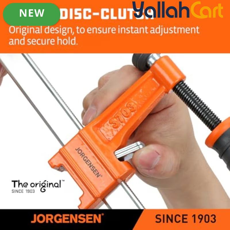 61cm Steel Bar Clamp Set - 2pcs Orange Heavy-Duty Woodworking Clamps, 272kg Load Capacity, Rust-Resistant High-Carbon Steel Bar, Sliding Head Design, Quick-Adjust Clamps for Carpentry, Cabinet Making & DIY