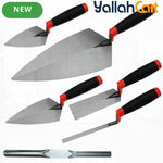 6pcs Masonry Hand Tool Set - Black, Brick Trowel, Pointing Trowels, Margin Trowel, Tuck Pointing Trowel & Convex Brick Jointer, Carbon Steel Concrete Tools for Brick, Stone, Tile & DIY