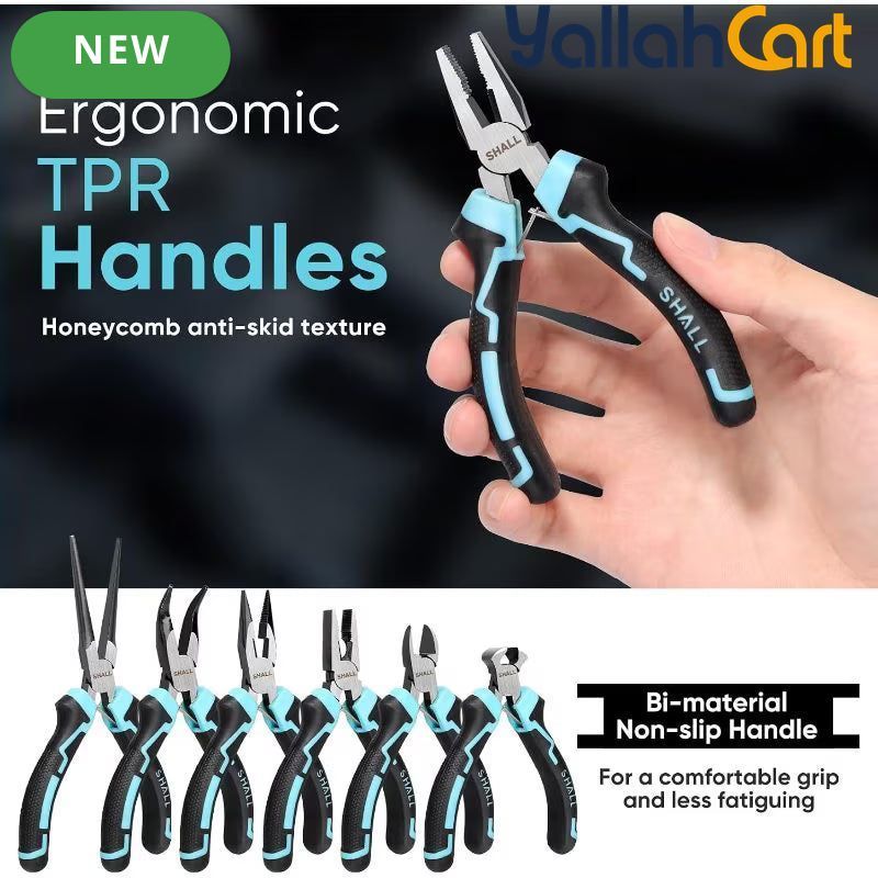 6pcs Mini Pliers Set - Mini, Needle Nose, Long Nose, Bent Nose, Diagonal & End Cutting Pliers, Precision Hand Tools with Storage Bag for Crafts, Electronics, Jewelry & DIY Repair