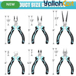 6pcs Mini Pliers Set - Mini, Needle Nose, Long Nose, Bent Nose, Diagonal & End Cutting Pliers, Precision Hand Tools with Storage Bag for Crafts, Electronics, Jewelry & DIY Repair