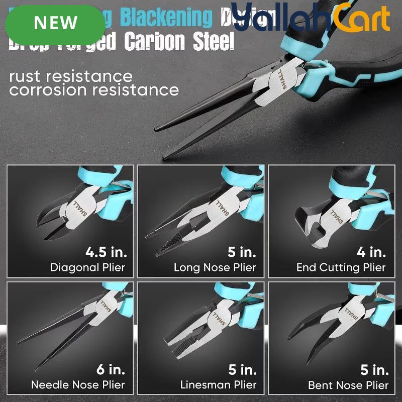 6pcs Mini Pliers Set - Mini, Needle Nose, Long Nose, Bent Nose, Diagonal & End Cutting Pliers, Precision Hand Tools with Storage Bag for Crafts, Electronics, Jewelry & DIY Repair
