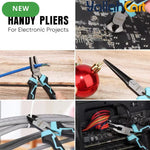 6pcs Mini Pliers Set - Mini, Needle Nose, Long Nose, Bent Nose, Diagonal & End Cutting Pliers, Precision Hand Tools with Storage Bag for Crafts, Electronics, Jewelry & DIY Repair