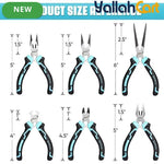 6pcs Mini Pliers Set - Mini, Needle Nose, Long Nose, Bent Nose, Diagonal & End Cutting Pliers, Precision Hand Tools with Storage Bag for Crafts, Electronics, Jewelry & DIY Repair