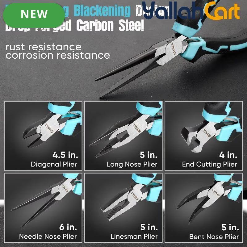 6pcs Mini Pliers Set - Mini, Needle Nose, Long Nose, Bent Nose, Diagonal & End Cutting Pliers, Precision Hand Tools with Storage Bag for Crafts, Electronics, Jewelry & DIY Repair