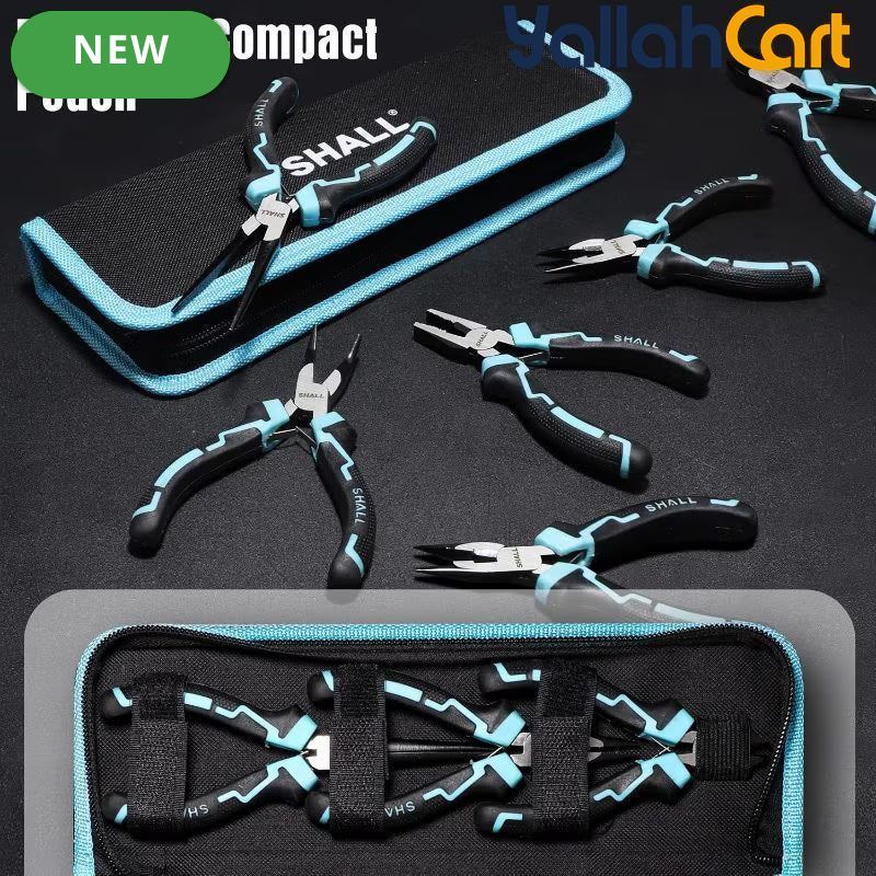 6pcs Mini Pliers Set - Mini, Needle Nose, Long Nose, Bent Nose, Diagonal & End Cutting Pliers, Precision Hand Tools with Storage Bag for Crafts, Electronics, Jewelry & DIY Repair
