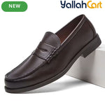 Men's Retro Penny Loafers – Dark Brown & Black