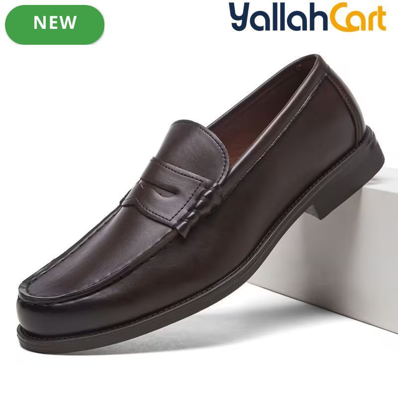 Men's Retro Penny Loafers – Dark Brown & Black