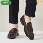 Men's Retro Penny Loafers – Dark Brown & Black