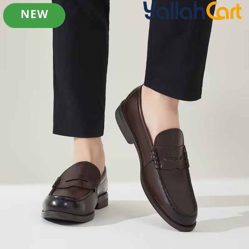 Men's Retro Penny Loafers – Dark Brown & Black