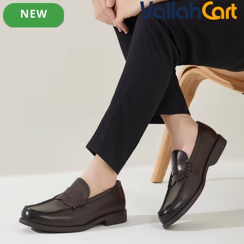 Men's Retro Penny Loafers – Dark Brown & Black