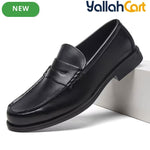 Men's Retro Penny Loafers – Dark Brown & Black