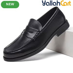Men's Classic Slip-On Business Loafers – Dark Brown & Black