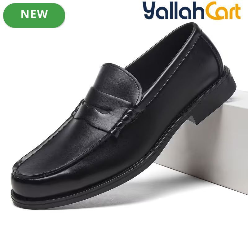 Men's Classic Slip-On Business Loafers – Dark Brown & Black