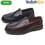 Men's Classic Slip-On Business Loafers – Dark Brown & Black