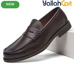 Men's Classic Slip-On Business Loafers – Dark Brown & Black